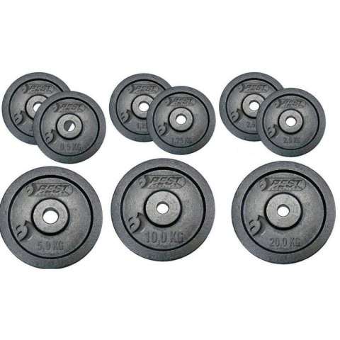 OBCIĄŻENIE ŻELIWNE CZARNE 2x1,25 KG BEST SPORTING fi 30mm BEST SPORTING