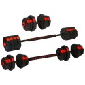 REGULOWANE HANTLE TRENINGOWE 2x10KG Z FUNKCJĄ SZTANGI ENERO FIT Enero