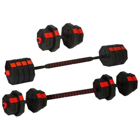REGULOWANE HANTLE TRENINGOWE 2x10KG Z FUNKCJĄ SZTANGI ENERO FIT Enero