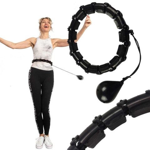 HULA HOP Z MASAŻEREM I OBCIĄŻENIEM CZARNY ENERO FIT Enero