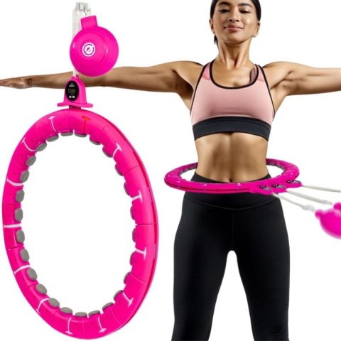 HULA HOP Z MASAŻEREM OBCIĄŻENIEM I LICZNIKIEM FUKSJA ENERO FIT Enero