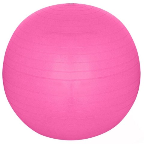 PIŁKA GIMNASTYCZNA DO ĆWICZEŃ FITNESS 65CM ANTIBURST RÓŻOWA XQMAX