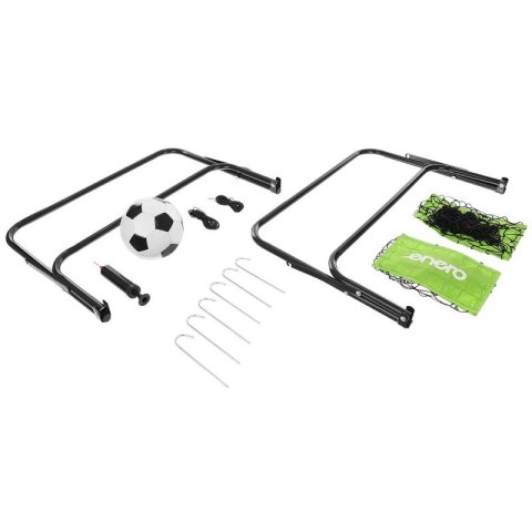 ZESTAW 2 BRAMEK METALOWYCH Z SIATKĄ PIŁKA POMPKA 60X45X24CM ENERO Enero