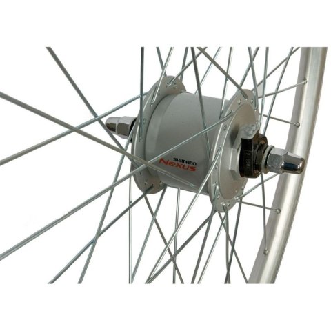 KOŁO 28 CALI PRZÓD Z PIASTĄ SHIMANO OBRĘCZ SREBRNA Shimano