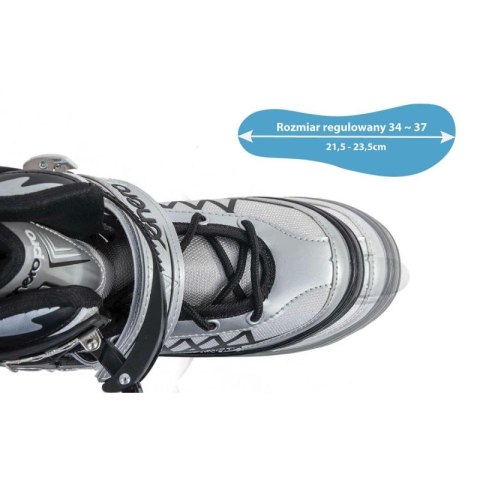 ŁYŻWOROLKI-WROTKI-ŁYŻWY 4W1 ENERO PRO LED 34-37 SZARE Enero Pro