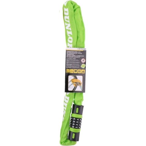 ZAPIĘCIE ROWEROWE DUNLOP ŁAŃCUCH NA SZYFR DŁ.90CM ZIELONE Dunlop
