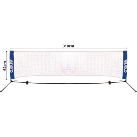SIATKA ZE SŁUPKAMI ENERO 310X73CM 2W1 DO TENISA ZIEMNEGO, SIATKONOGI Enero